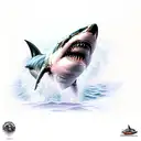 great white shark and bengal tiger tattoo design idea