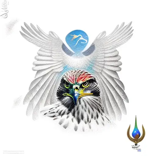 falcon in iran tattoo design idea