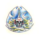 heaven vs hell tattoo design idea