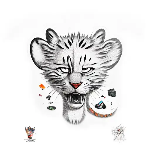 A vibrant graffiti mural featuring characters from Calvin and Hobbes in Puerto Rico tattoo design idea