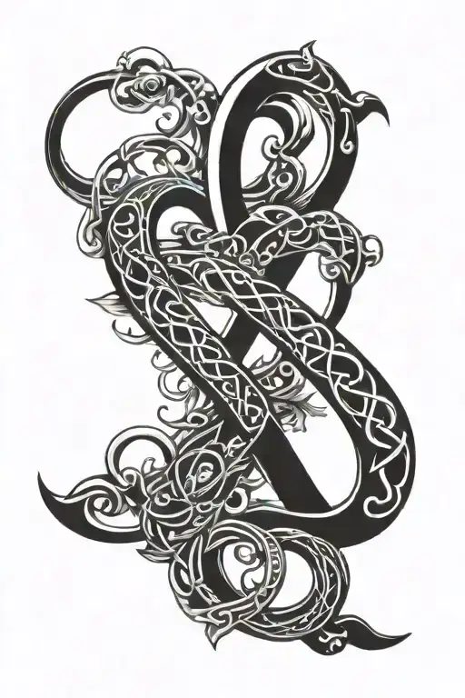 infinity symbol with names incorporated into the design tattoo design idea
