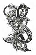 infinity symbol with names incorporated into the design tattoo design idea