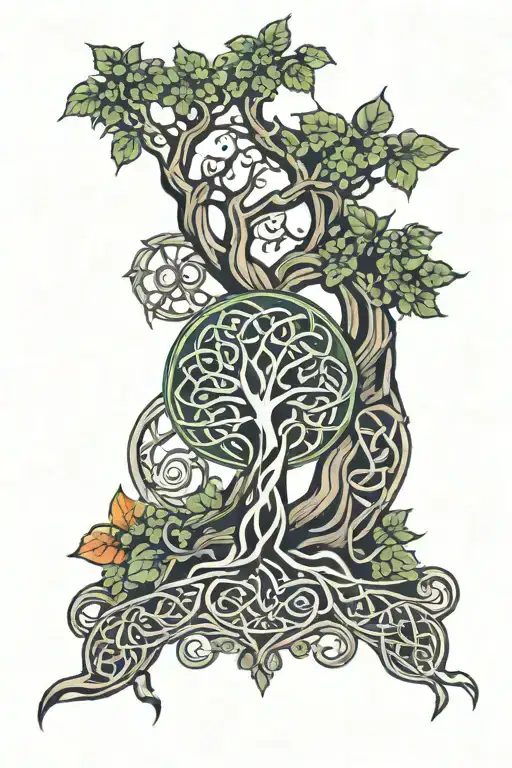 celtic tree of life tattoo design idea