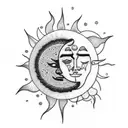 Sun and Moon tattoo design idea