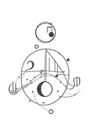 Musical notes forming the different moon phases in a minimalist style tattoo design idea