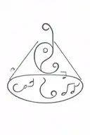 Musical notes forming the different moon phases in a minimalist style tattoo design idea