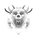 evil viking bear head tattoo design idea