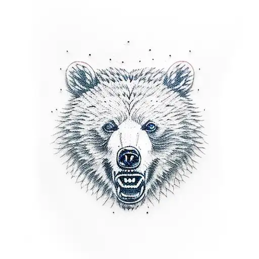 Angry bear tattoo design idea