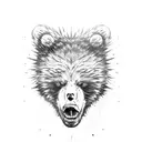 Angry bear tattoo design idea