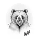 Angry bear tattoo design idea