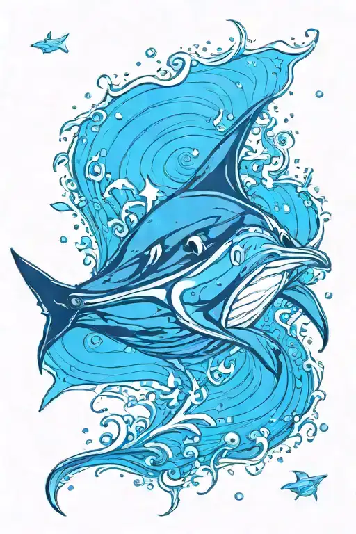 manta ray gracefully swimming tattoo design idea