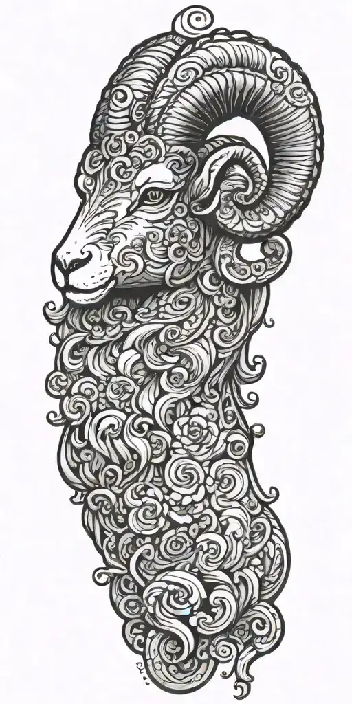 aries ram head tattoo design idea