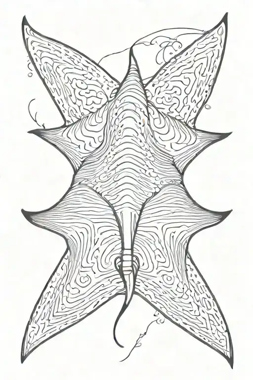 manta ray swimming tattoo design idea