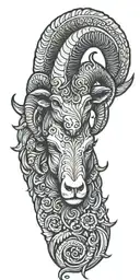 aries ram head tattoo design idea