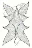 manta ray swimming tattoo design idea