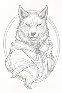 black wolf red riding hood  tattoo design idea