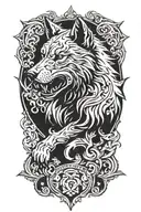 fenrir wolf tattoo design idea