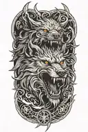 fenrir wolf tattoo design idea
