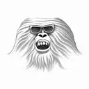 Sasquatch pin up riding a bomb tattoo design idea