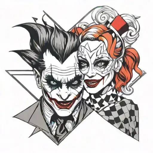 Joker and Harley Quinn tattoo design idea