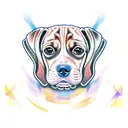 Dog beagle tattoo design idea