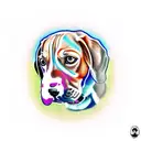 Dog beagle tattoo design idea