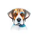 Dog beagle tattoo design idea