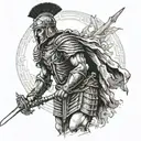 roman warrior tattoo design idea