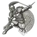 roman warrior tattoo design idea