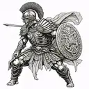 roman warrior tattoo design idea