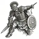 roman warrior tattoo design idea
