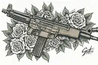 lower back design for female gta for roses ak47 and marijuana  tattoo design idea
