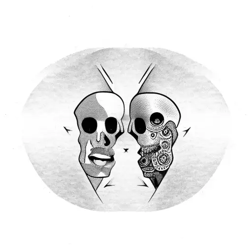 humans are 2 faced tattoo design idea