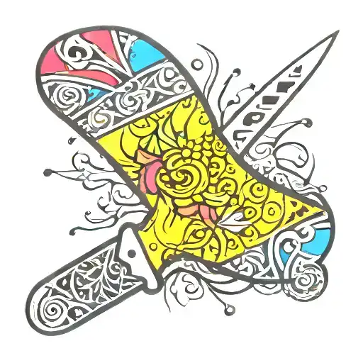 Scottish sock knife morphing tattoo design idea
