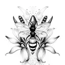3 bumblebees with calla lillies  tattoo design idea
