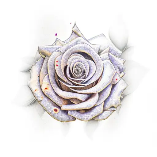 rose with petals flying off in the wind.  tattoo design idea