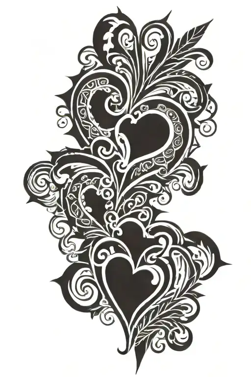 Tribal heart frame tattoo design idea