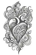 Tribal heart shape tattoo design idea