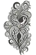 Tribal heart frame tattoo design idea