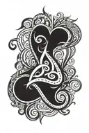 Tribal heart name written inside tattoo design idea