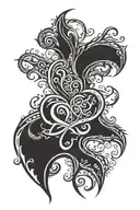 Tribal heart name written inside tattoo design idea