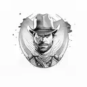 Arthur Morgan's hat from red dead redemption with the quote "Vengeance Is An Idiot’s Game" tattoo design idea