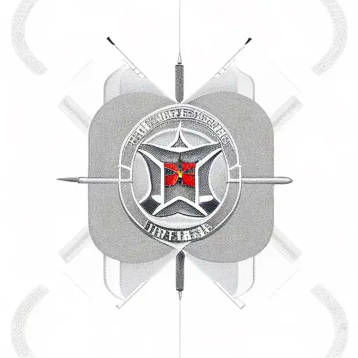 Barber tools intertwined with military symbols tattoo design idea