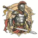 Roman warrior wielding a sword tattoo design idea