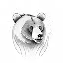 Bear face with trees in background  tattoo design idea