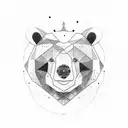 Bear face with trees in background  tattoo design idea