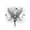 crane tattoo design idea
