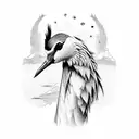 crane tattoo design idea