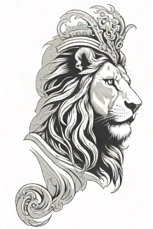 lions head 226 in scroll apocalypse Jesus tattoo design idea