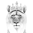 lioness crown queen tattoo design idea